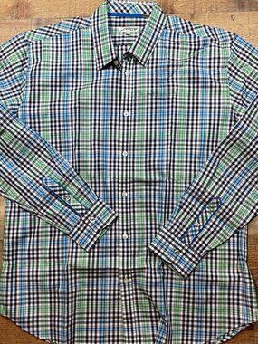 Jeremy Argyle Green and Blue Button Down Shirt size XL